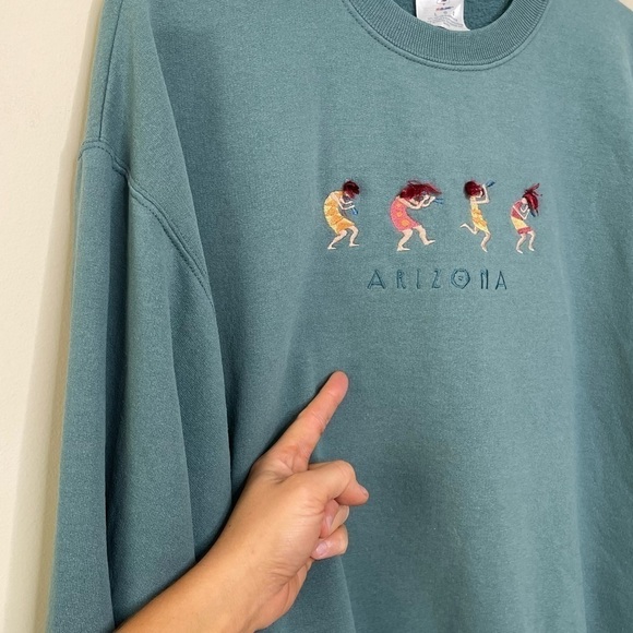 Vintage 90s Arizona Crewneck Sweatshirt Embroidered - Picture 4 of 4
